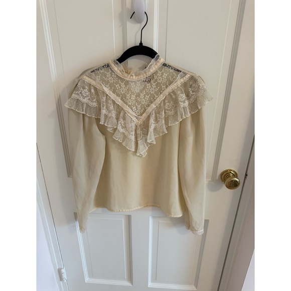 Gunne Sax Tops - Vintage Gunne Sax Victorian Lace Long Sleeve Blouse